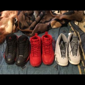 Bred 13s sz 11 Red 12s sz 10 Grey 14s sz 10.5